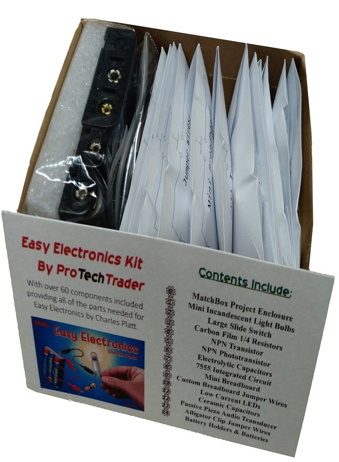 ProTechTrader Make: Easy Electronics Component Pack - Learn Basic Electronics with no Tools for Easy Electronics by Charles Platt (Book Sold Separately) - Image 2